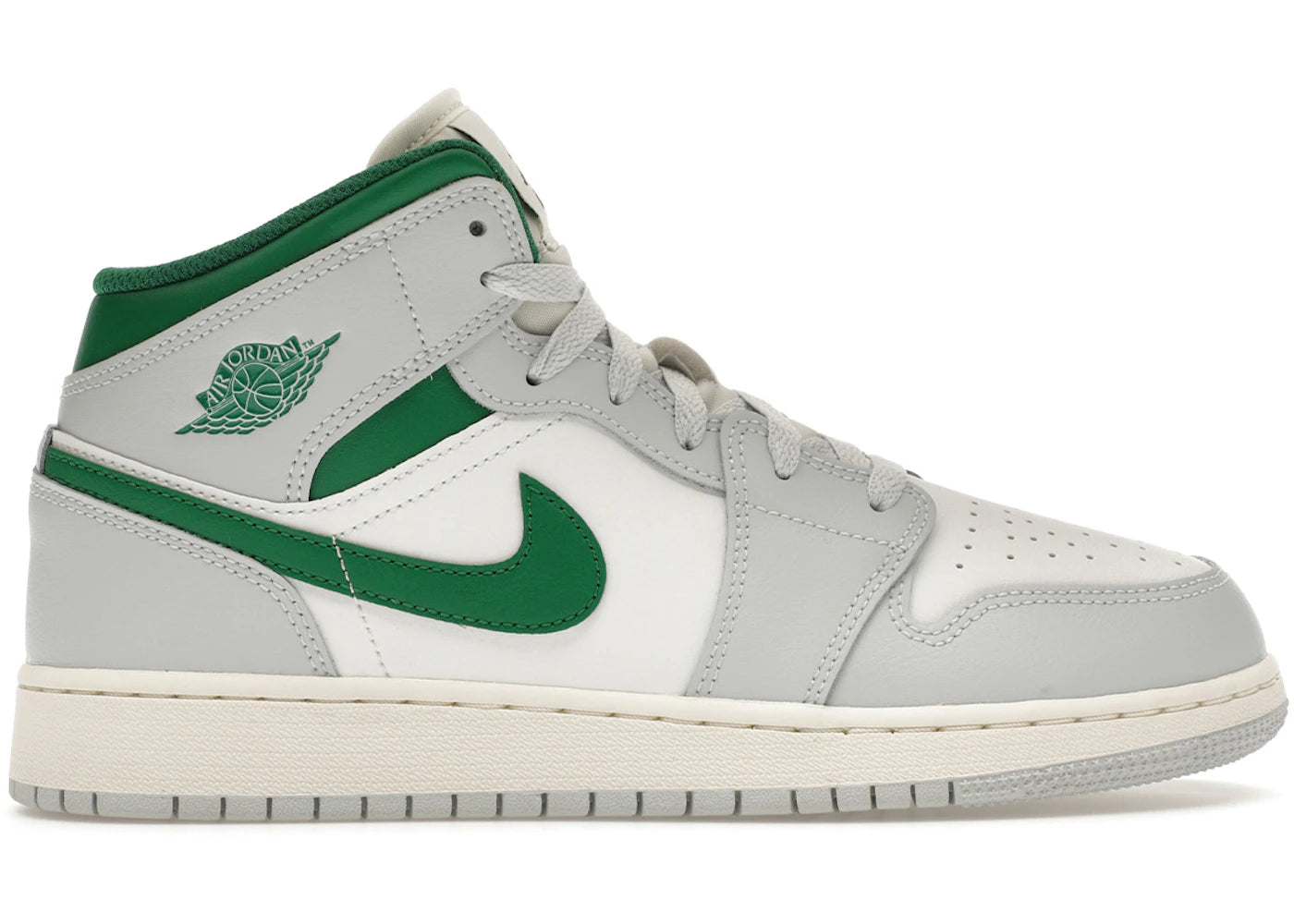 Air Jordan 1 Mid White Pure Platinum Pine Green (GS)