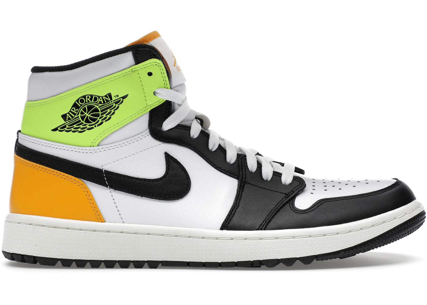 Jordan 1 Retro High G White University Gold Volt Black