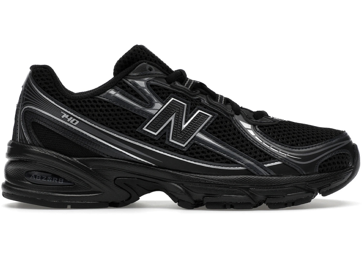 New Balance 740 Black Silver Metallic GS