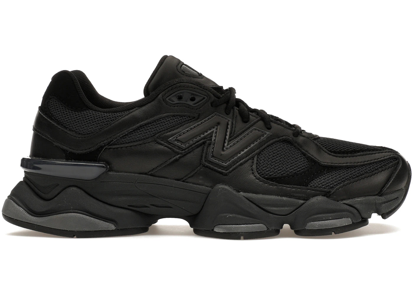New Balance 9060 Triple Black Leather Men's