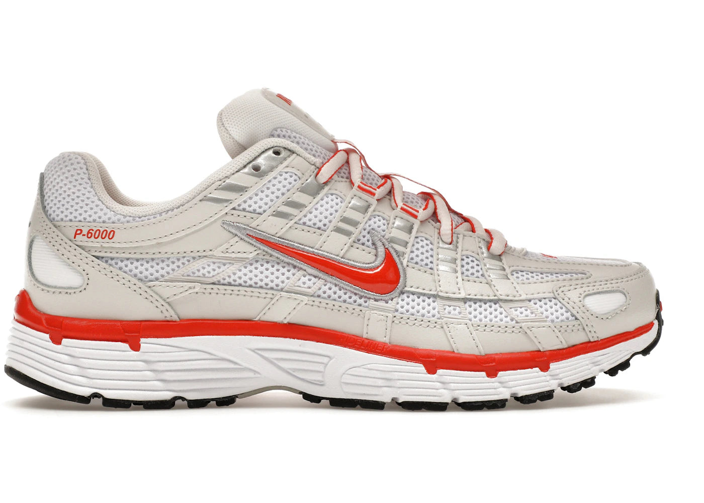 Nike P-6000 White Platinum Tint Black Picante Red (Women's)