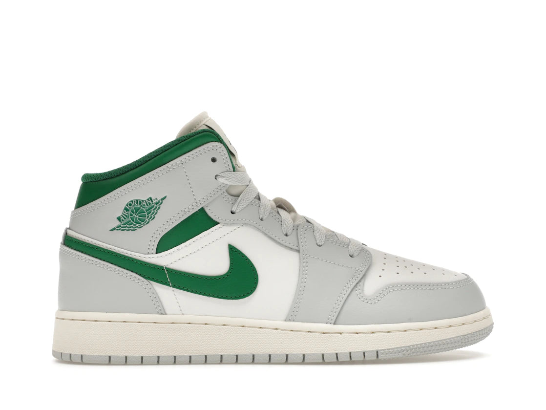 Air Jordan 1 Mid White Pure Platinum Pine Green (GS)