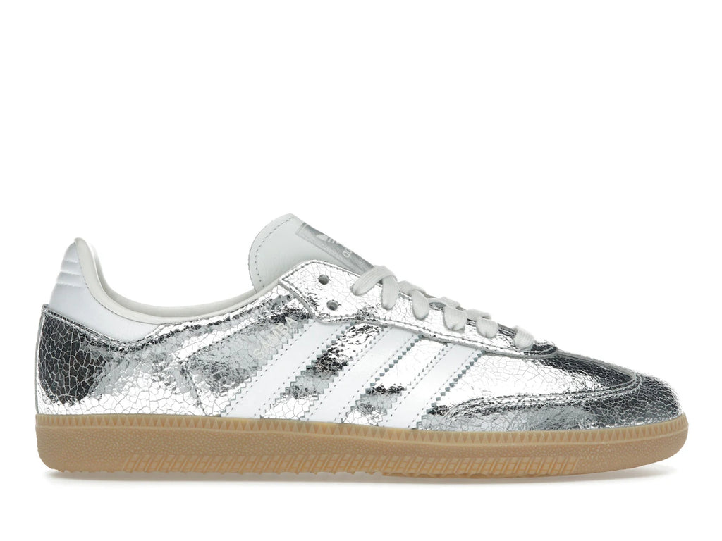 ADIDAS Samba OG Silver Metallic Cracked Leather (Women's)