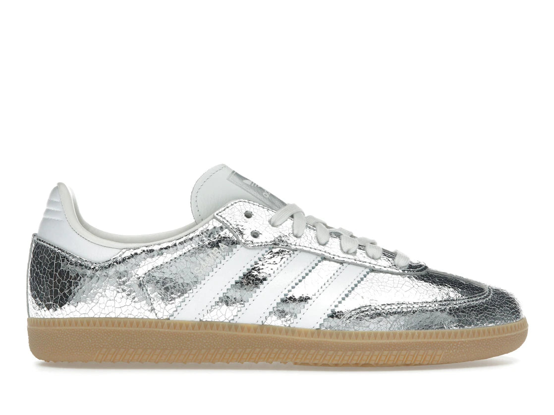 ADIDAS Samba OG Silver Metallic Cracked Leather (Women's)