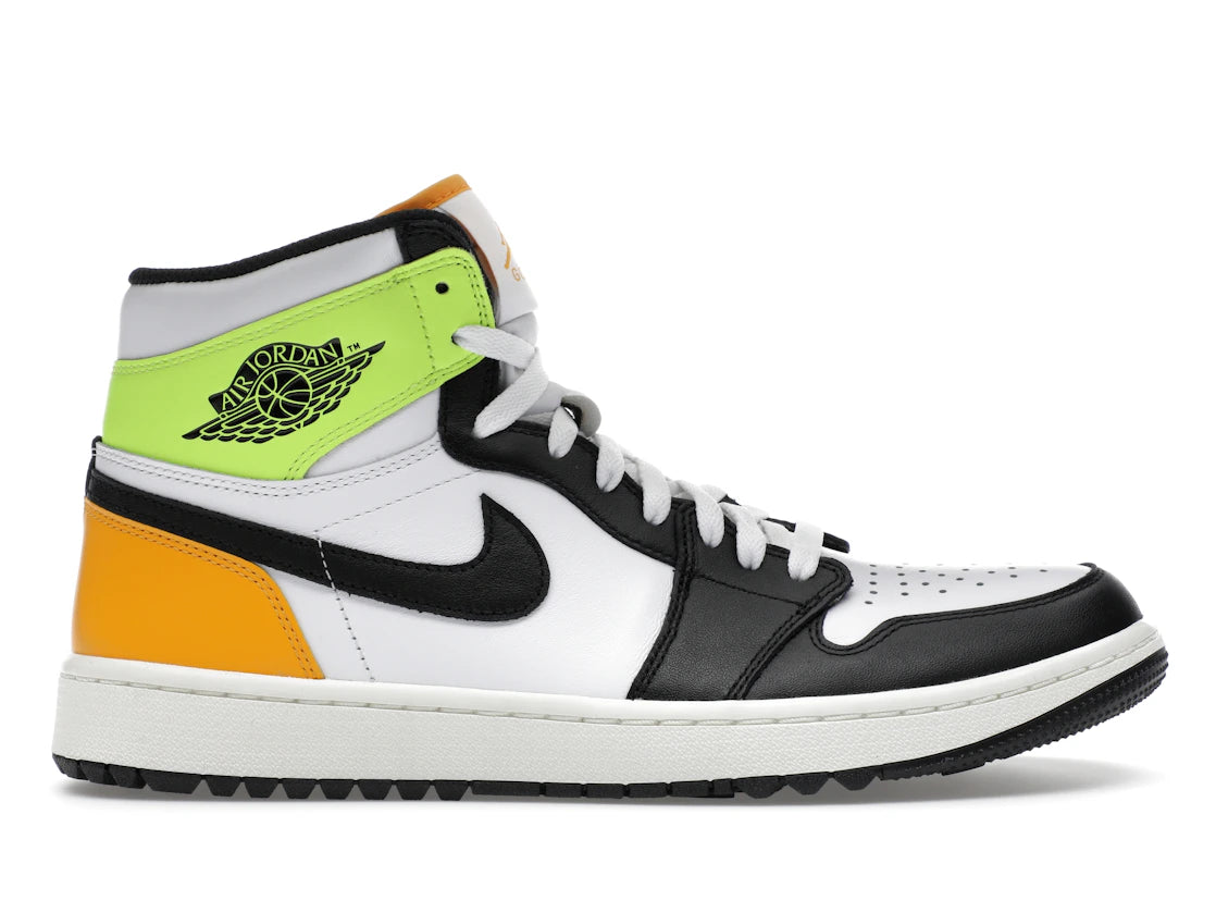 Jordan 1 Retro High G White University Gold Volt Black