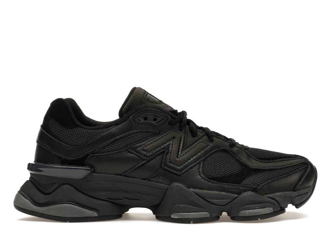New Balance 9060 Triple Black Leather Men's