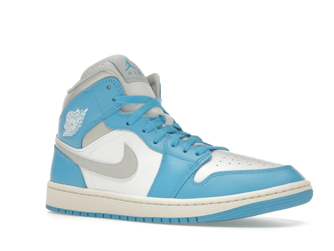 Jordan 1 Mid Dark Powder Blue White Sail Neutral Grey (Women's)