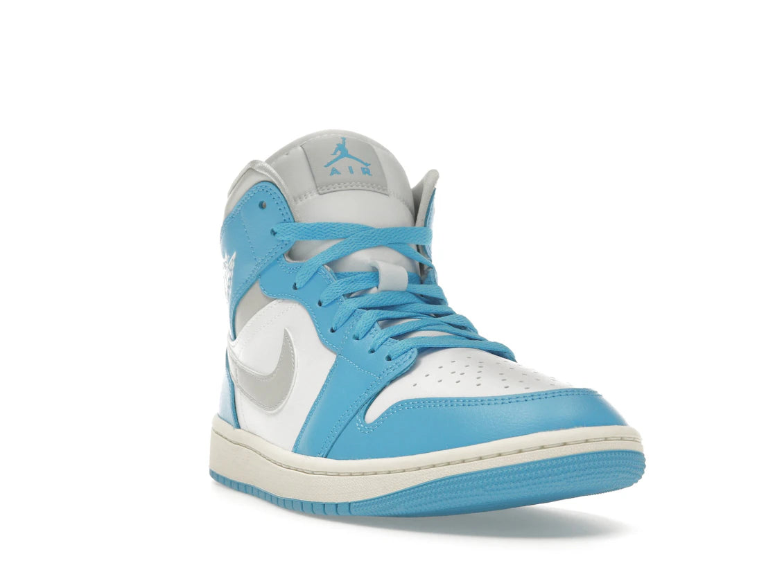 Jordan 1 Mid Dark Powder Blue White Sail Neutral Grey (Women's)