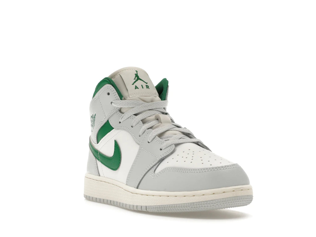 Air Jordan 1 Mid White Pure Platinum Pine Green (GS)