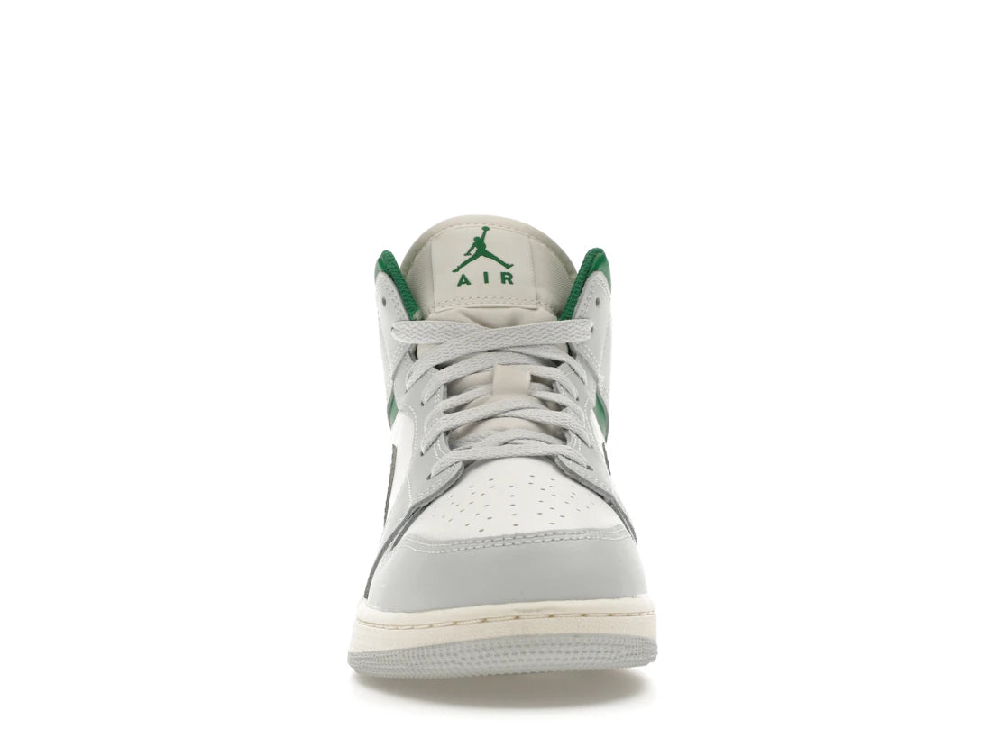 Air Jordan 1 Mid White Pure Platinum Pine Green (GS)