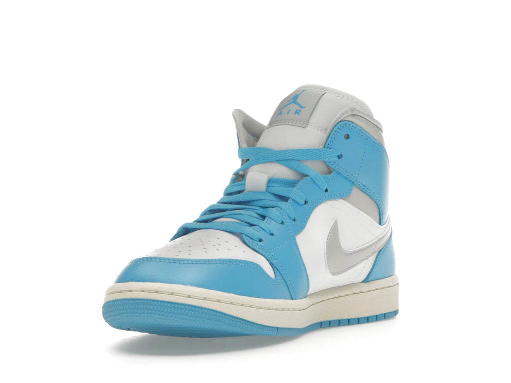 Jordan 1 Mid Dark Powder Blue White Sail Neutral Grey (Women's)