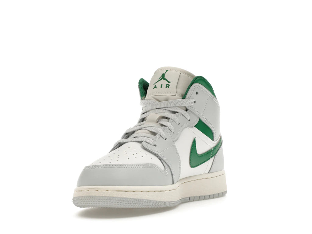 Air Jordan 1 Mid White Pure Platinum Pine Green (GS)