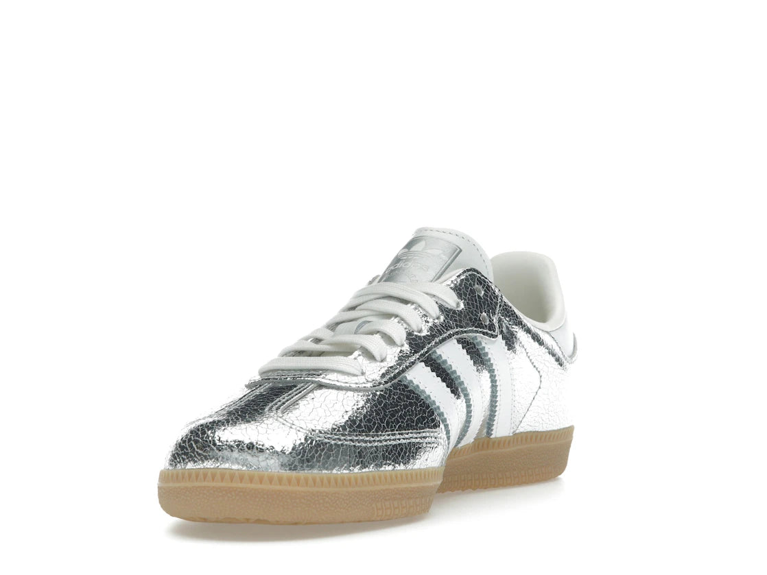 ADIDAS Samba OG Silver Metallic Cracked Leather (Women's)