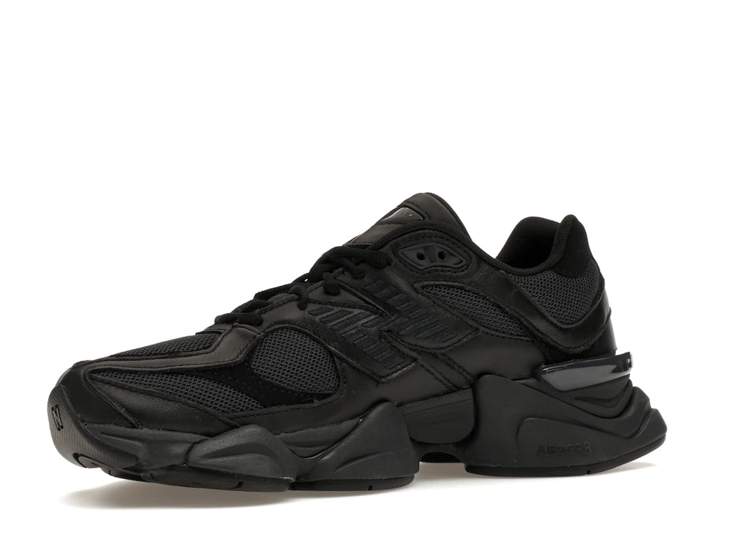 New Balance 9060 Triple Black Leather Men's