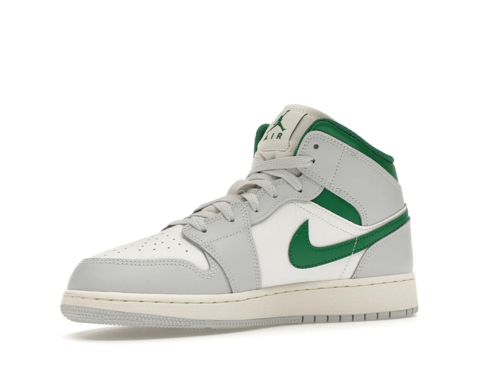 Air Jordan 1 Mid White Pure Platinum Pine Green (GS)