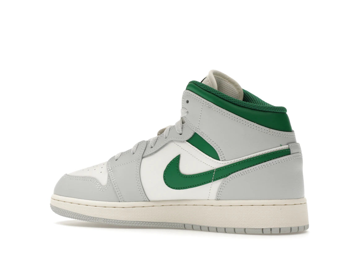Air Jordan 1 Mid White Pure Platinum Pine Green (GS)