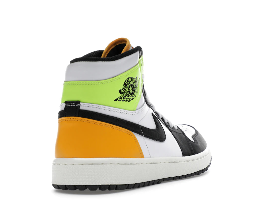 Jordan 1 Retro High G White University Gold Volt Black