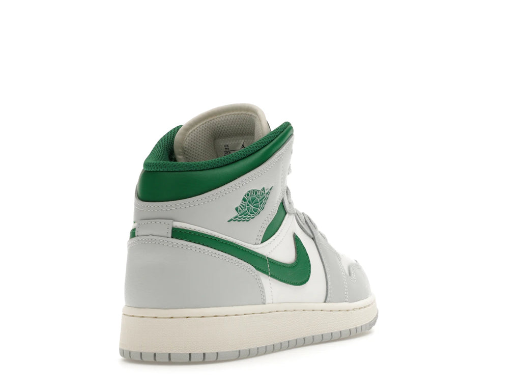 Air Jordan 1 Mid White Pure Platinum Pine Green (GS)