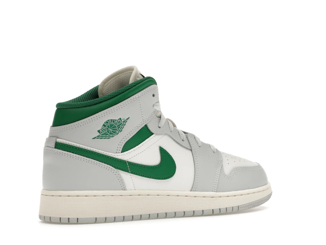 Air Jordan 1 Mid White Pure Platinum Pine Green (GS)